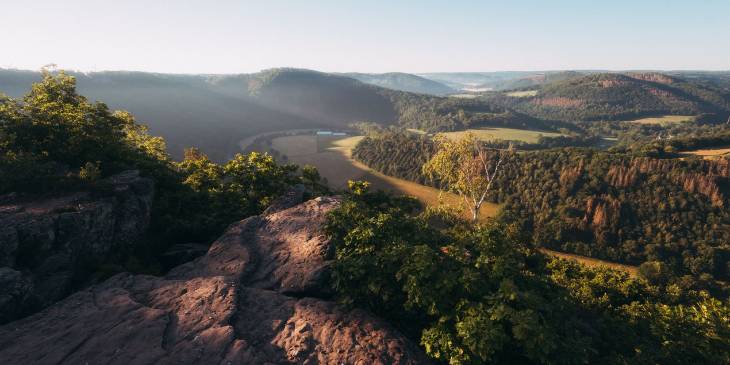 Activiteiten Noordrijn-Westfalen: panoramauitzicht vanaf de Eugenienstein in Nideggen