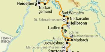 Duitsland Neckartal fietsroute Bert Sitters RonReizen route langs de Neckar