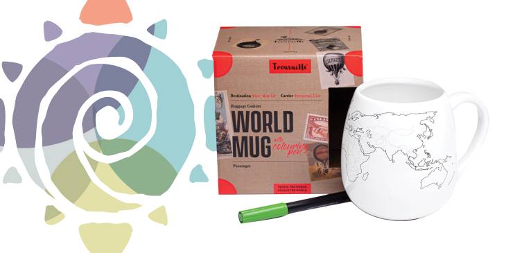 Winnen op woensdag - mok met wereldkaart - RonReizen